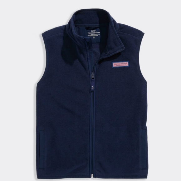 Boys' Vineyard Vines Harbor Fleece Vest Sz Medium - Picture 1 of 6